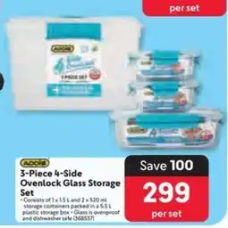 Makro ADDIS 4-Side Ovenlock Glass Storage Set offer