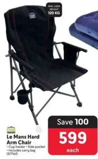 Makro Camp Master Le Mans Hard Arm Chair offer