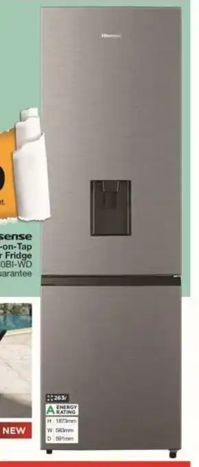 House & Home Hisense - Inox-Finish Water-on-Tap Bottom-Freezer Fridge - H370BI-WD offer