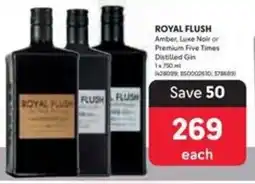 Makro ROYAL FLUSH Amber, Luxe Noir or Premium Five Times Distilled Gin offer