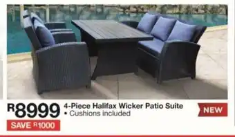 House & Home 4-Piece Halifax Wicker Patio Suite offer