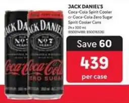 Makro JACK DANIEL'S Coca-Cola Spirit Cooler or Coca-Cola Zero Sugar Spirit Cooler Cans offer