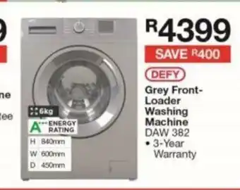 House & Home DEFY - Grey Front-Loader Washine Machine - DAW 382 offer