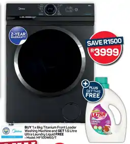 Pick n Pay Buy Midea Titanium Front Loader Washing Machine and GET Ultra Laundry Liquid FREE offer