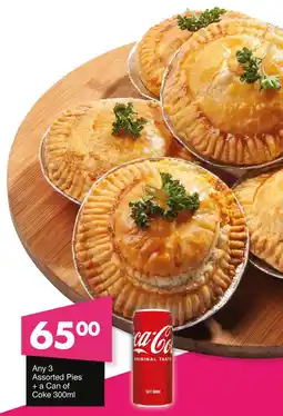 Save Hyper Any 3 Assorted Pies + a Can of Coke offer