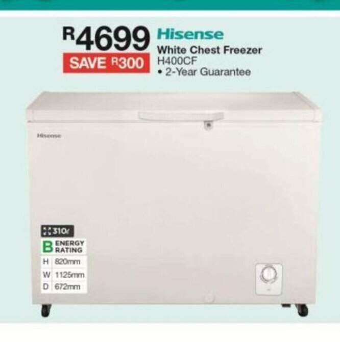 Hisense White Chest Freezer H400CF offer at House & Home