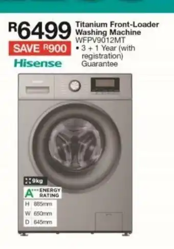 House & Home Titanium Front-Loader Washing Machine - WFPV9012MT offer