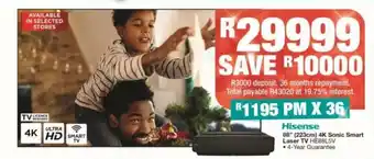 House & Home Hisense - 88" (223cm) 4K Sonic Smart Laser TV - HE88L5V offer
