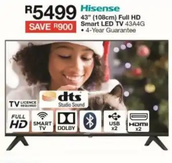 House & Home Hisense - 43" (108cm) Full HD Smart LED TV - 43A4G offer