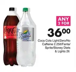 Save Coca Cola Light/ Zero/ No Caffeine/ Fanta/ Sprite/Stoney Diets & Lights offer