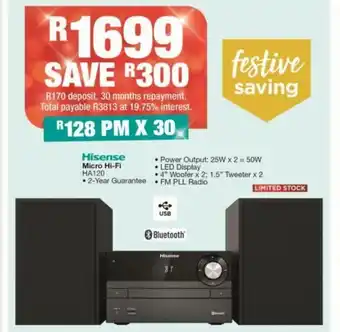 House & Home Hisense - Micro Hi-Fi - HA120 offer