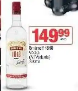 Spar Tops SMIRNOFF 1818 VODKA offer