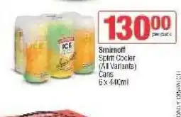 Spar Tops Smirnoff Spirit Cooler offer