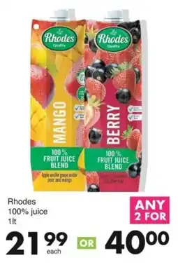 Save Rhodes 100% juice offer