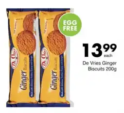 Save De Vries Ginger Biscuits offer