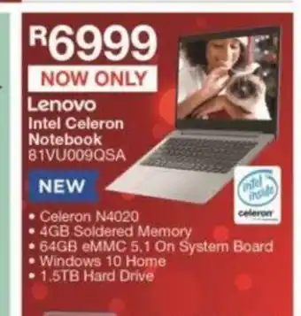 House & Home Lenovo - Intel Celeron Notebook - 81VU009QSA offer