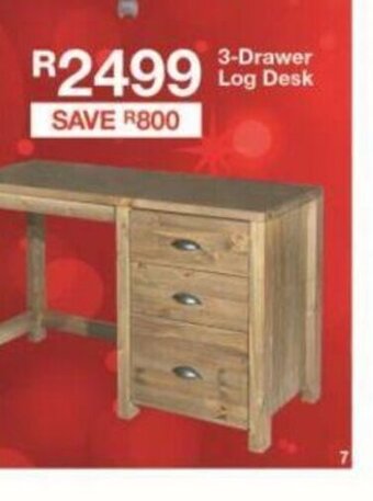 House & Home 3-Drawer Log Desk offer