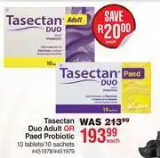 Dis-Chem Tasectan Duo Adult Or Paed Probiotic 10 Tablets/10 Sachets-Each offer