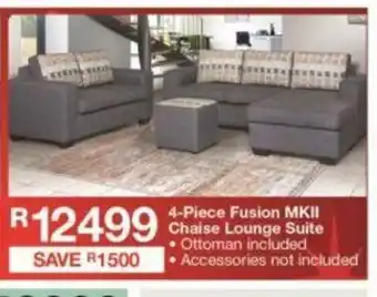 House & Home 4-Piece Fusion MKII Chaise Lounge Suite offer