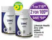 Dis-Chem Lifestyle Health Zinc With Added Vitamin A 100 Tablets-For 1 offer