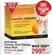 Dis-Chem ArthrAway Chronic Joint Therapy Value Pack 90 Plus 90 Tablets-Per Pack offer