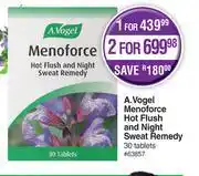 Dis-Chem A.Vogel Menforce Hot Flush & Night Sweat Remedy 30 Tablets-For 1 offer