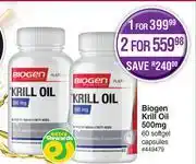 Dis-Chem Biogen Krill Oil 500mg 60 Softgel Capsules-For 1 offer