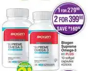 Dis-Chem Biogen Supreme Omega-3 60 Plus 10 Softgel Capsules-For 1 offer