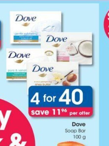 Dove Soap Bar 100g offer at Clicks
