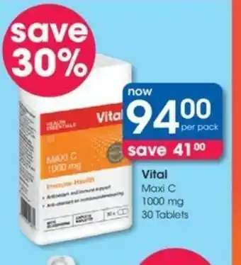 Clicks Vital Maxi C 1000mg 30 tablets offer