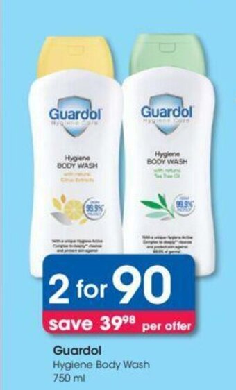 Clicks Guardol Hygiene Body Wash 750ml offer