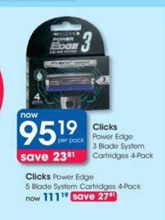 Clicks Clicks Power Edge 3 blade System Cartridges 4-Pack offer