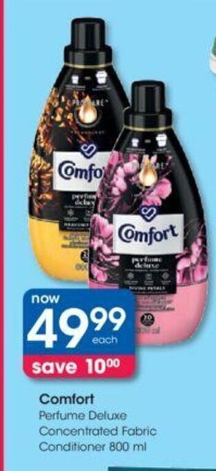 Clicks Comfort Perfume Deluxe Concentrated Fabric Conditioner 800ml offer
