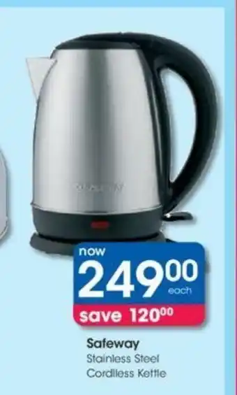 Clicks Safeway Stainless Steel Cordless Kettle offer