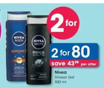 Clicks Nivea Shower Gel 500ml offer