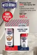 Dis-Chem Mister Groomer Shaving Foam And Deo Spray Set 2 Pack-Per Set offer