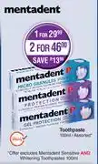 Dis-Chem Mentadent Toothpaste Assorted-100ml offer