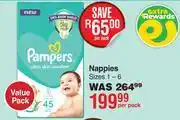 Dis-Chem Pampers Ultra Skin Comfort Nappies Sizes 1-6 Value Pack-Per Pack offer
