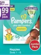 Dis-Chem Pampers Ultra Skin Comfort Nappies Sizes 1-6 Jumbo Pack-For 1 offer