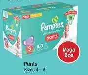 Dis-Chem Pampers Ultra Skin Comfort Pants Mega Box Sizes 4-6-Per Pack offer