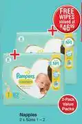 Dis-Chem Pampers Premum Care Nappies 2 x Sizes 1-2-Per Pack offer