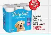Dis-Chem Baby Soft 2 Ply Toilet Rolls 18 Pack-Per Pack offer