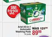 Dis-Chem Ariel All In 1 Automatic Washing Pods 14 Pods offer