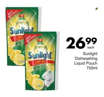 Save Sunlight Dishwashing Liquid Pouch offer