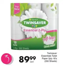 Save Twinsaver Essentials Toilet Paper 2ply offer