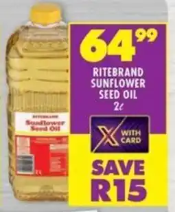 Shoprite Ritebrand sunflower seed oil offer