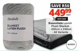 Checkers Essentials Lavish Plush Blanket offer