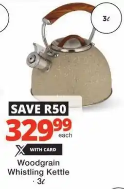 Checkers Woodgrain Whistling Kettle offer