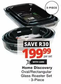 Checkers Home Discovery Oval/Rectangular Glass Roaster Set offer