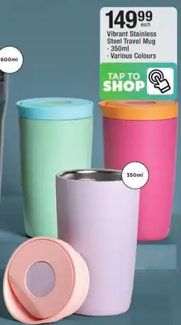 Checkers Vibrant Stainless Steel Travel Mug offer